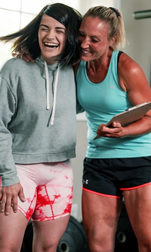 Women working out at home